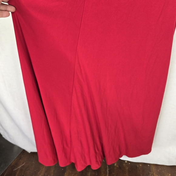 Ieena Mac Duggal Womens Size 2 Red Faux Wrap Stretchy Rhinestones Dress - Picture 9 of 16